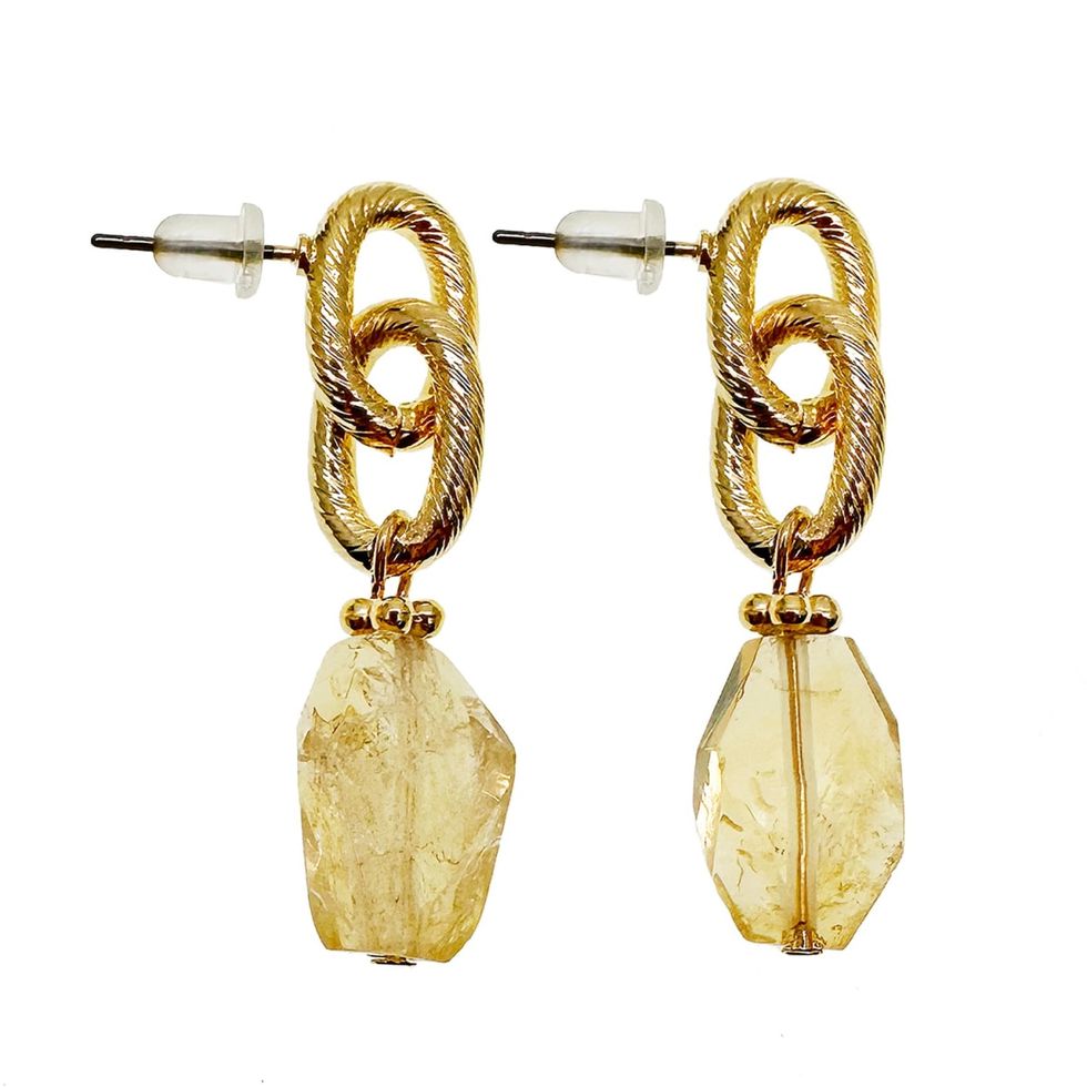 Citrine Chain Earrings