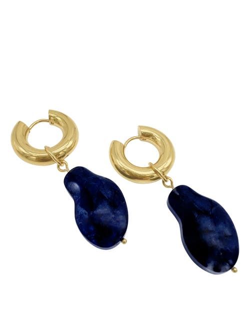 Capri Natural Blue Sapphire Huggie Earrings