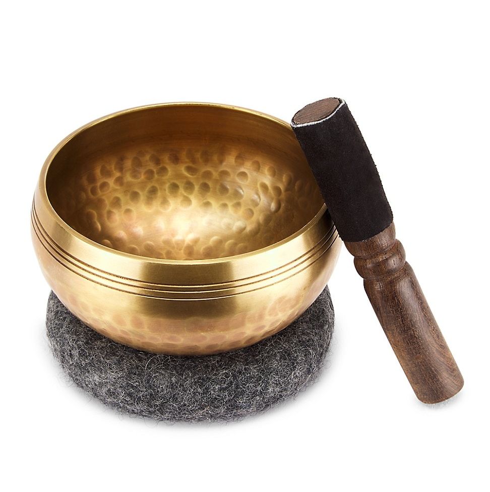 Hand-Hammered Brass Singing Bowl Set