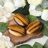 ZHIYUXI 2.4' Tiger's Eye Crystals Healing Crystals Gemstones Crystal Decor Energy Balancing Therapy Polished Stones Palm Stone Room Decor Mediation Gifts 1PC