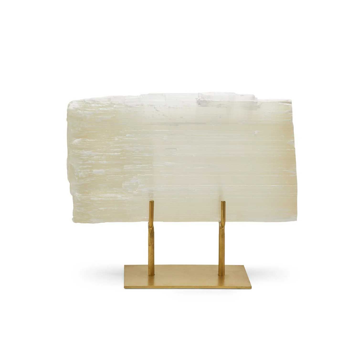 selenite on a gold stand