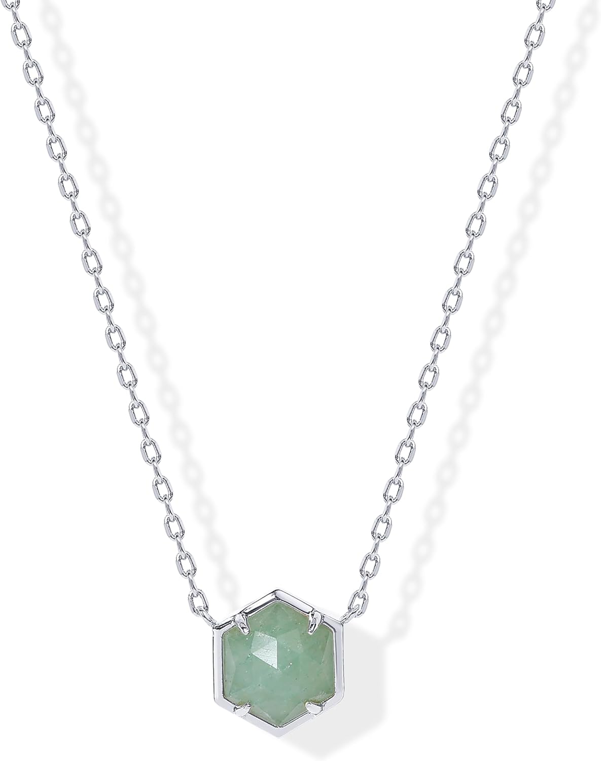 PAVOI Gemstone Pendant Necklace - Green Fluorite