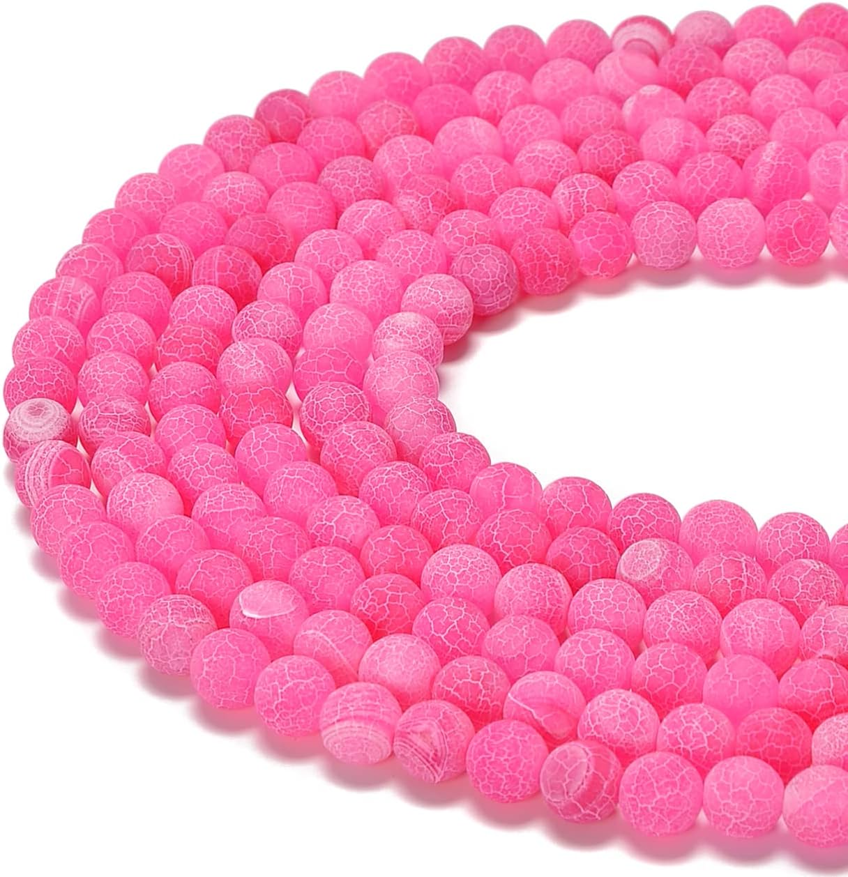 jodaying Pink Agate Loose Beads for Jewelry Making