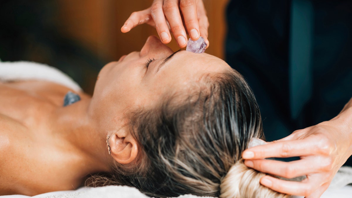 crystals on a patient