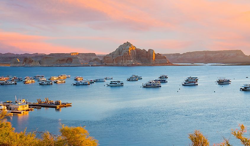  Lake Powell in Page, Arizona. Image credit Paul Brady Photogtaphy via Shutterstock.