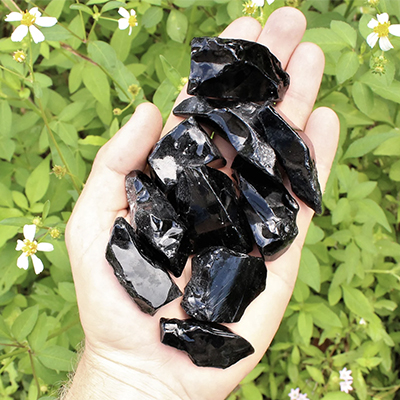 obsidian crystals